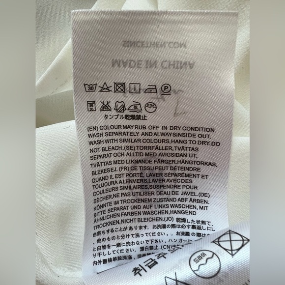 Since Then White Blue Floral Print Long Puff Sleeve A-line  Maxi Dress M V-neck - Picture 8 of 8